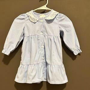 NWT SZ 2 Blue corduroy lace ruffle girl Dress